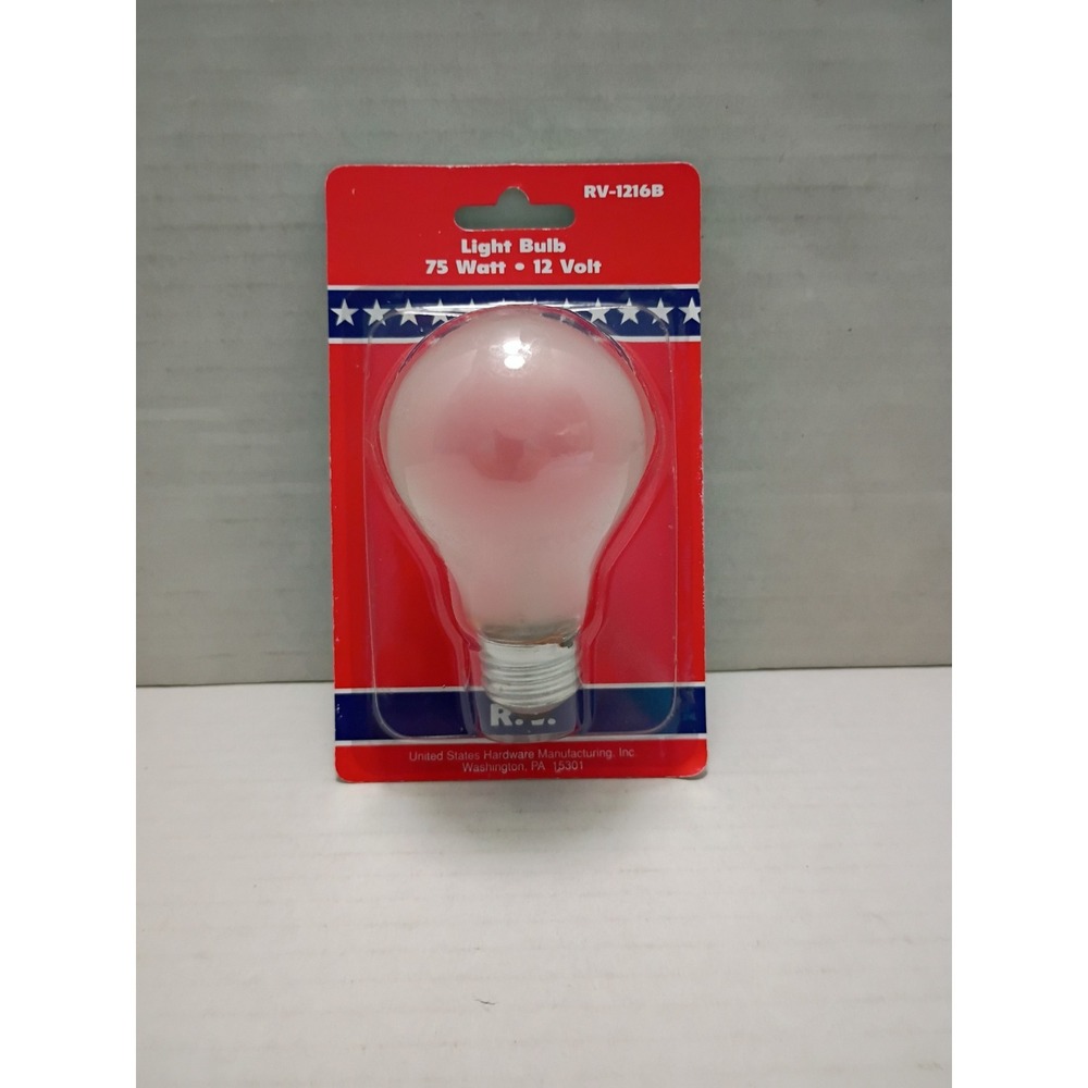 RV Appliance Bulb US Hardware Bulb RV-1216B 12 Volt 75 Watt New Sealed